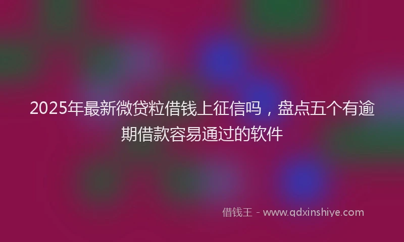 2025年最新微贷粒借钱上征信吗，盘点五个有逾期借款容易通过的软件