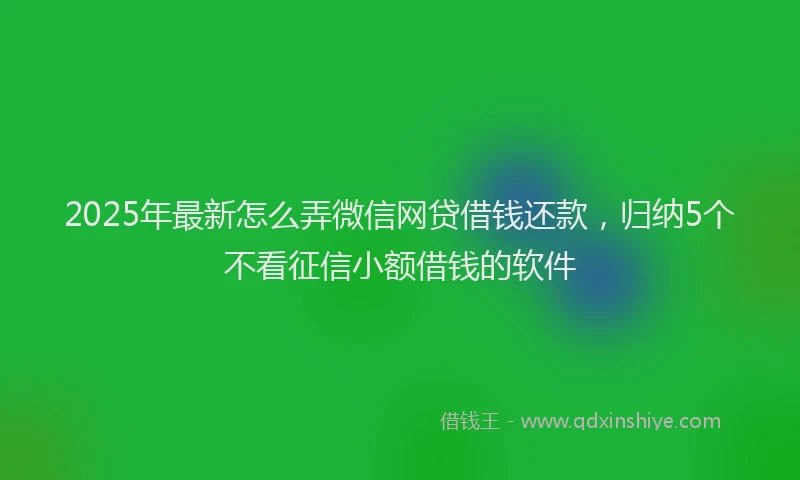 2025年最新怎么弄微信网贷借钱还款，归纳5个不看征信小额借钱的软件