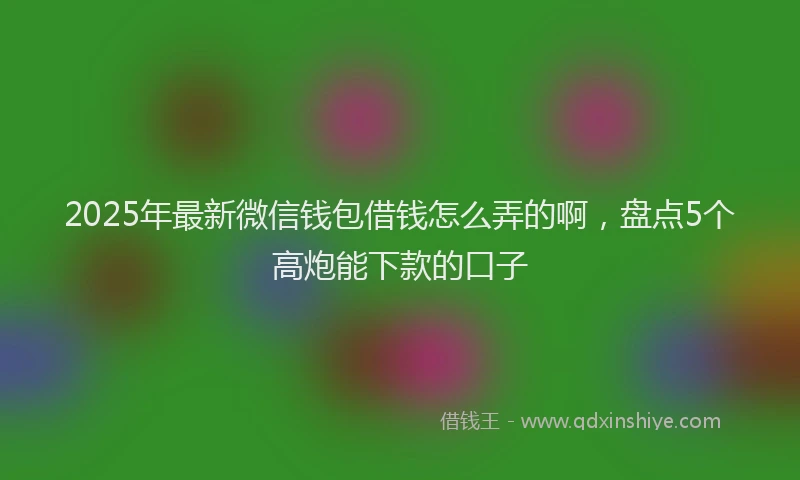 2025年最新微信钱包借钱怎么弄的啊，盘点5个高炮能下款的口子