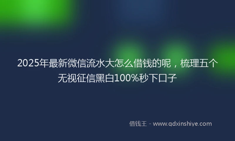 2025年最新微信流水大怎么借钱的呢，梳理五个无视征信黑白100%秒下口子