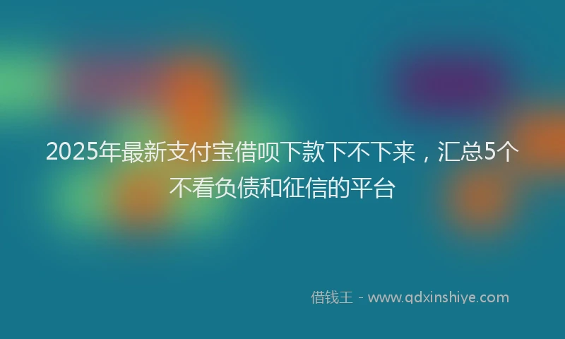 2025年最新支付宝借呗下款下不下来，汇总5个不看负债和征信的平台