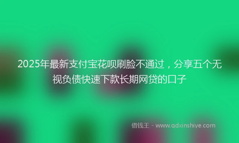 2025年最新支付宝花呗刷脸不通过，分享五个无视负债快速下款长期网贷的口子