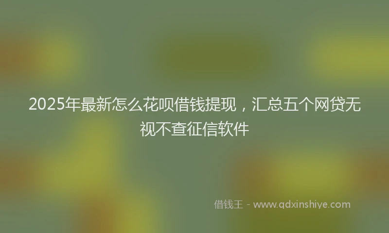 2025年最新怎么花呗借钱提现，汇总五个网贷无视不查征信软件