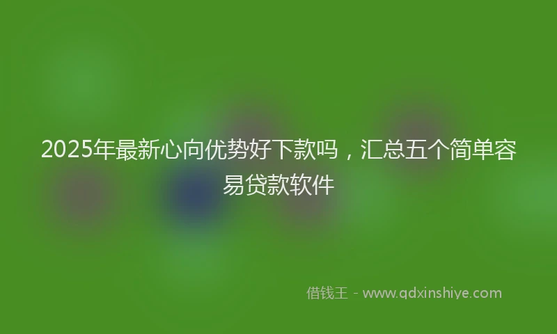 2025年最新心向优势好下款吗，汇总五个简单容易贷款软件
