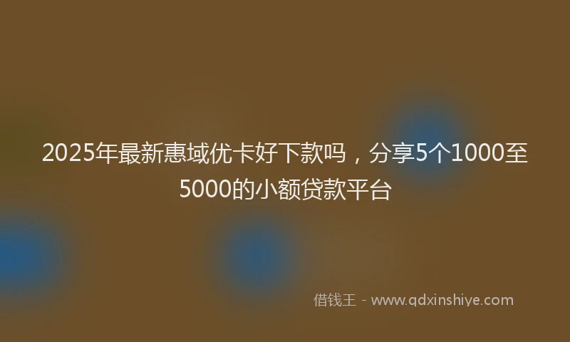 2025年最新惠域优卡好下款吗，分享5个1000至5000的小额贷款平台