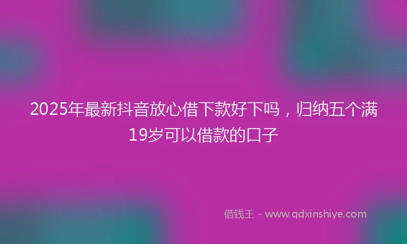 2025年最新抖音放心借下款好下吗，归纳五个满19岁可以借款的口子
