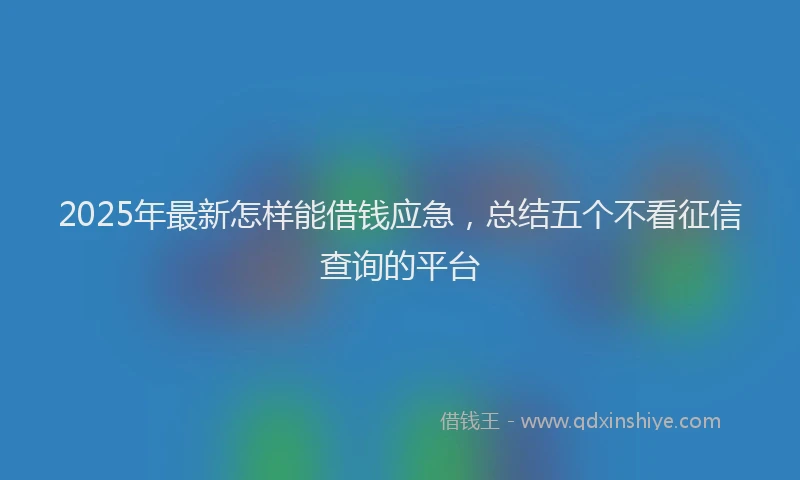 2025年最新怎样能借钱应急，总结五个不看征信查询的平台