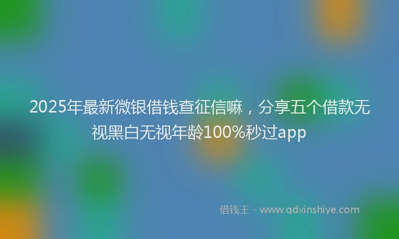 2025年最新微银借钱查征信嘛，分享五个借款无视黑白无视年龄100%秒过app