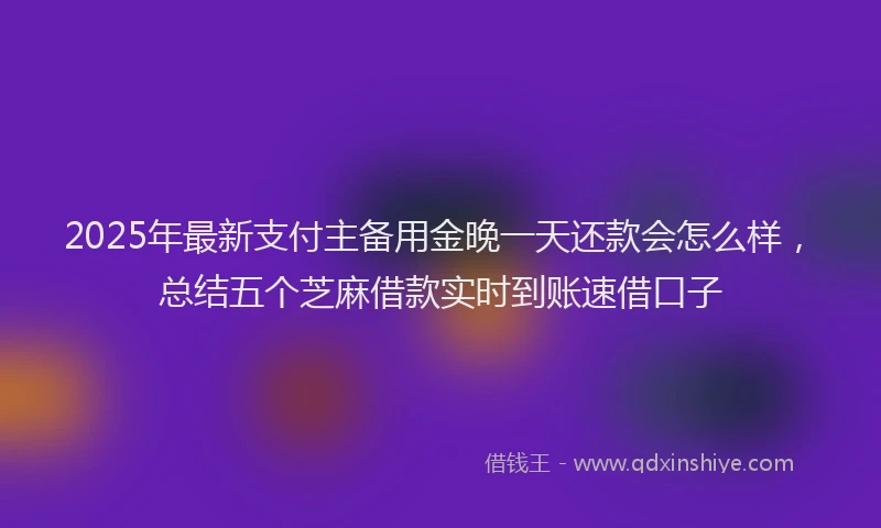 2025年最新支付主备用金晚一天还款会怎么样，总结五个芝麻借款实时到账速借口子