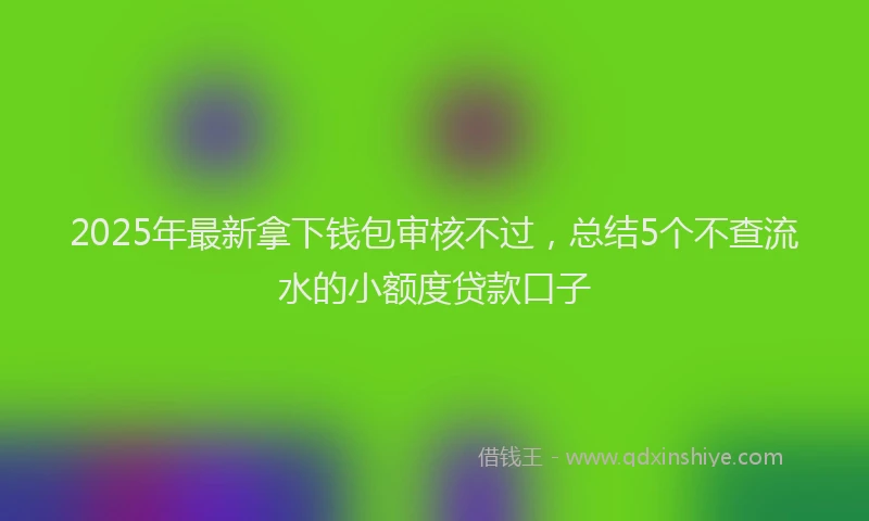 2025年最新拿下钱包审核不过，总结5个不查流水的小额度贷款口子