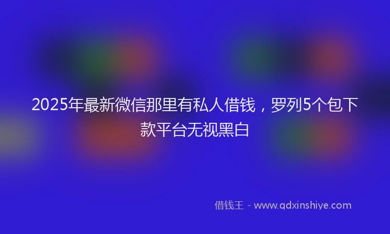 2025年最新微信那里有私人借钱，罗列5个包下款平台无视黑白