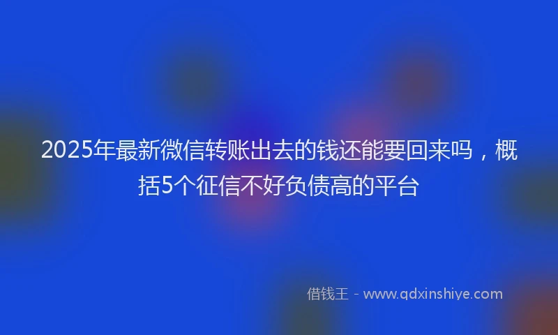 2025年最新微信转账出去的钱还能要回来吗，概括5个征信不好负债高的平台
