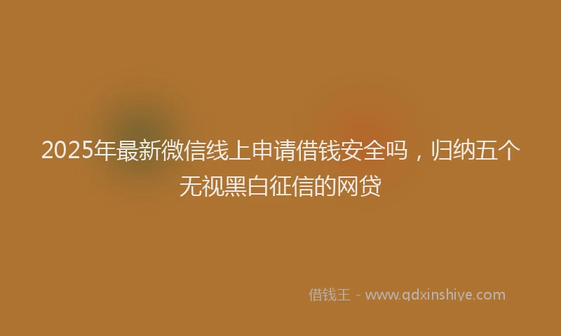 2025年最新微信线上申请借钱安全吗，归纳五个无视黑白征信的网贷