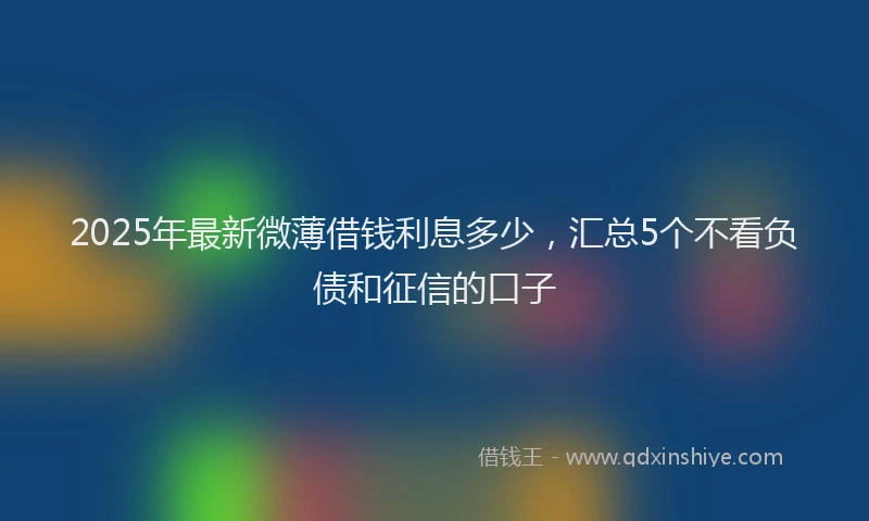 2025年最新微薄借钱利息多少，汇总5个不看负债和征信的口子