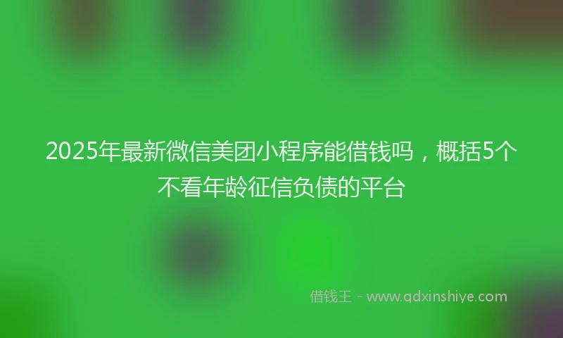 2025年最新微信美团小程序能借钱吗，概括5个不看年龄征信负债的平台