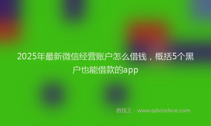 2025年最新微信经营账户怎么借钱，概括5个黑户也能借款的app