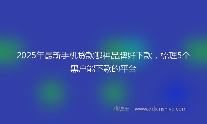 2025年最新手机贷款哪种品牌好下款，梳理5个黑户能下款的平台