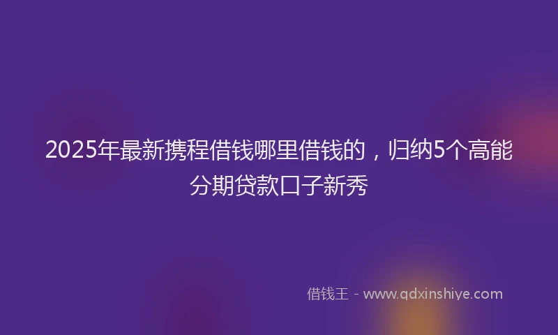 2025年最新携程借钱哪里借钱的，归纳5个高能分期贷款口子新秀