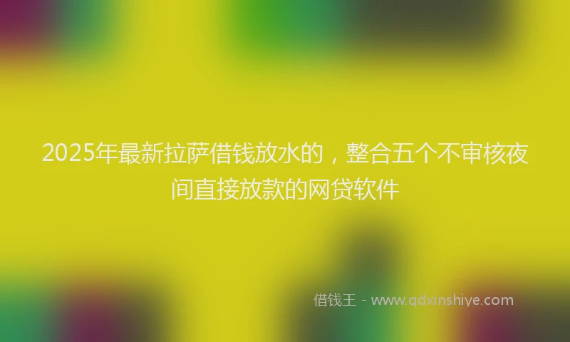 2025年最新拉萨借钱放水的，整合五个不审核夜间直接放款的网贷软件