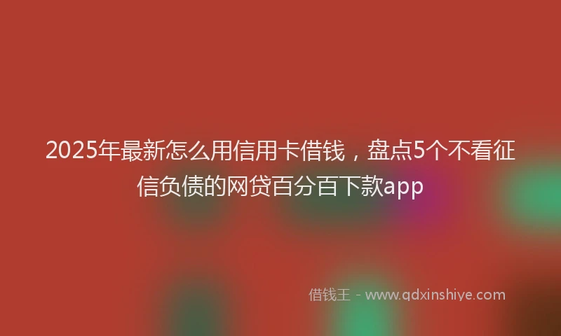 2025年最新怎么用信用卡借钱，盘点5个不看征信负债的网贷百分百下款app