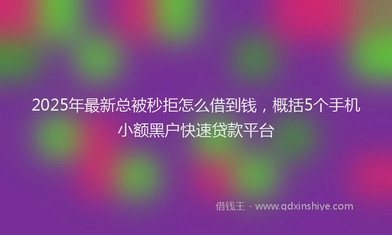 2025年最新总被秒拒怎么借到钱，概括5个手机小额黑户快速贷款平台