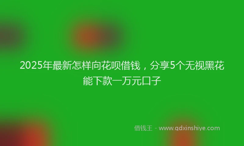 2025年最新怎样向花呗借钱，分享5个无视黑花能下款一万元口子
