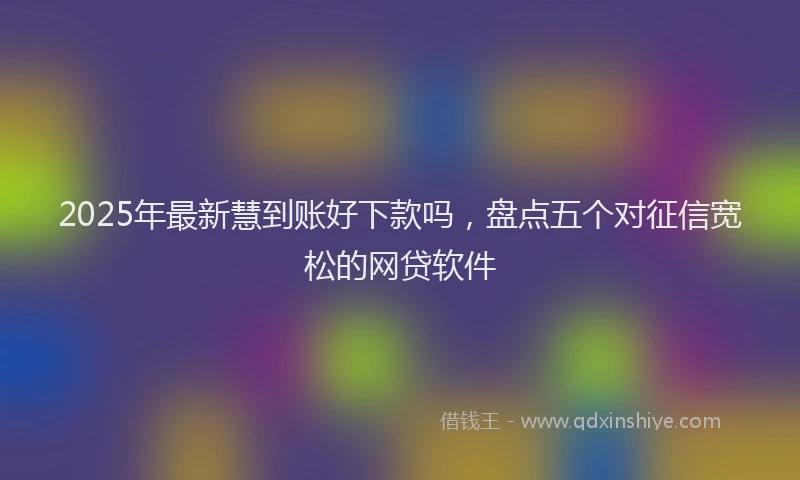 2025年最新慧到账好下款吗，盘点五个对征信宽松的网贷软件