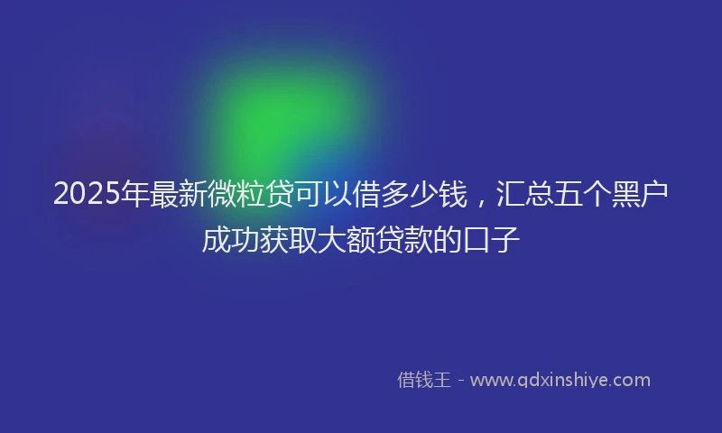 2025年最新微粒贷可以借多少钱，汇总五个黑户成功获取大额贷款的口子