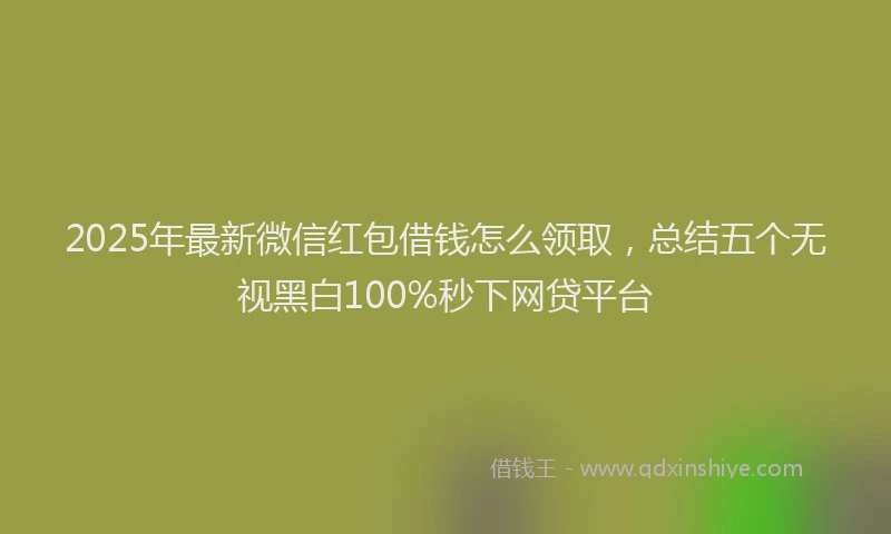 2025年最新微信红包借钱怎么领取，总结五个无视黑白100%秒下网贷平台