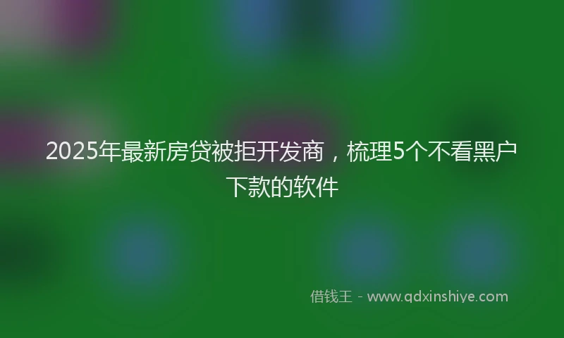 2025年最新房贷被拒开发商，梳理5个不看黑户下款的软件