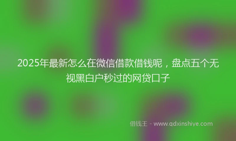 2025年最新怎么在微信借款借钱呢，盘点五个无视黑白户秒过的网贷口子