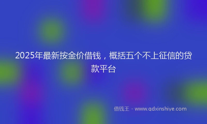 2025年最新按金价借钱，概括五个不上征信的贷款平台