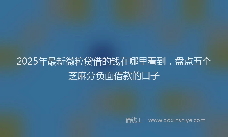 2025年最新微粒贷借的钱在哪里看到，盘点五个芝麻分负面借款的口子