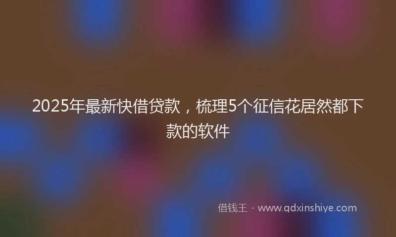 2025年最新快借贷款，梳理5个征信花居然都下款的软件