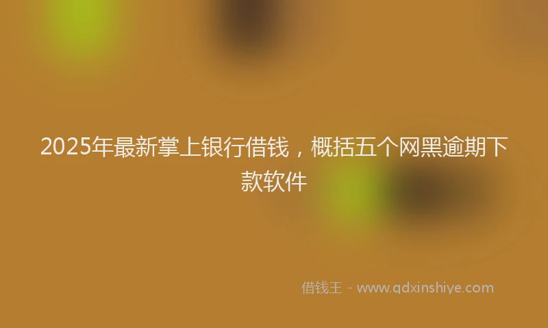 2025年最新掌上银行借钱，概括五个网黑逾期下款软件