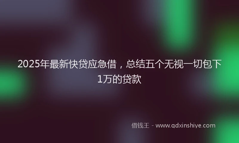 2025年最新快贷应急借，总结五个无视一切包下1万的贷款