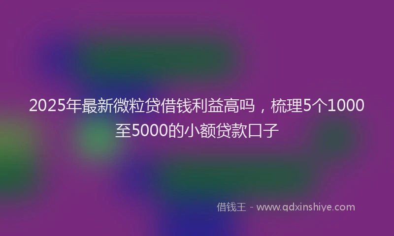 2025年最新微粒贷借钱利益高吗，梳理5个1000至5000的小额贷款口子
