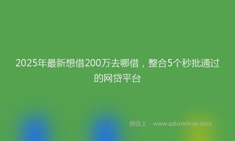 2025年最新想借200万去哪借，整合5个秒批通过的网贷平台