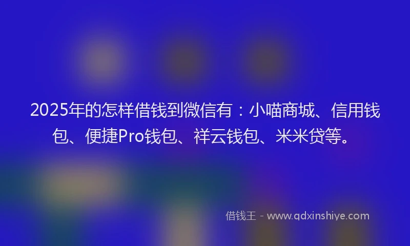 2025年的怎样借钱到微信有：小喵商城、信用钱包、便捷Pro钱包、祥云钱包、米米贷等。