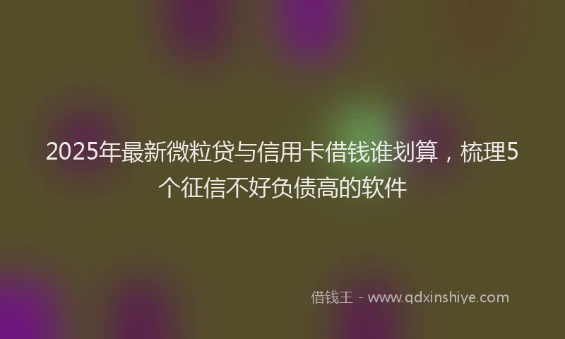2025年最新微粒贷与信用卡借钱谁划算，梳理5个征信不好负债高的软件