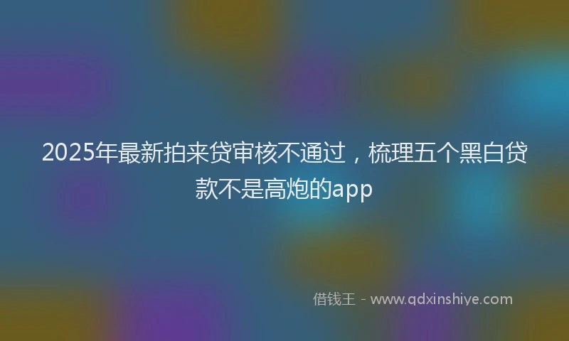 2025年最新拍来贷审核不通过，梳理五个黑白贷款不是高炮的app