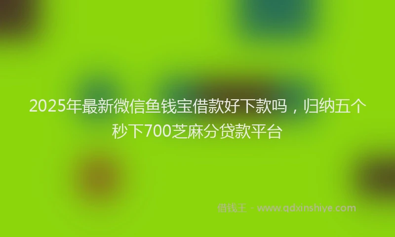 2025年最新微信鱼钱宝借款好下款吗，归纳五个秒下700芝麻分贷款平台