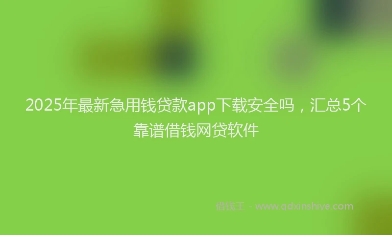 2025年最新急用钱贷款app下载安全吗，汇总5个靠谱借钱网贷软件
