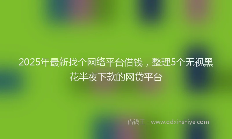 2025年最新找个网络平台借钱，整理5个无视黑花半夜下款的网贷平台