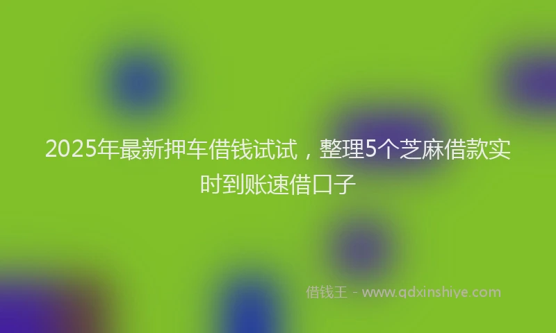 2025年最新押车借钱试试，整理5个芝麻借款实时到账速借口子