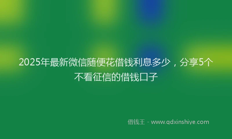 2025年最新微信随便花借钱利息多少，分享5个不看征信的借钱口子