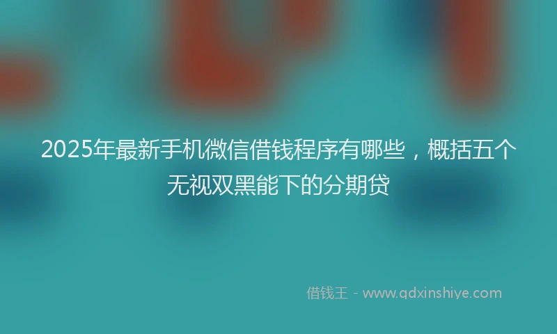 2025年最新手机微信借钱程序有哪些，概括五个无视双黑能下的分期贷