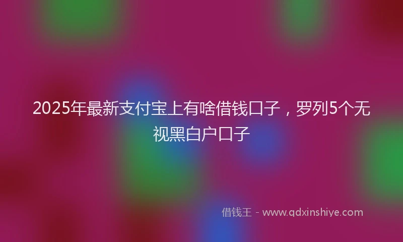 2025年最新支付宝上有啥借钱口子，罗列5个无视黑白户口子