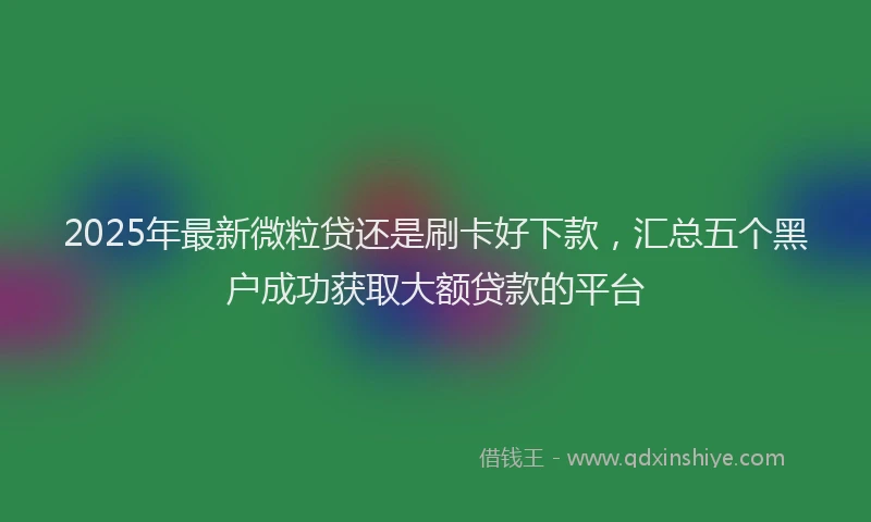 2025年最新微粒贷还是刷卡好下款，汇总五个黑户成功获取大额贷款的平台
