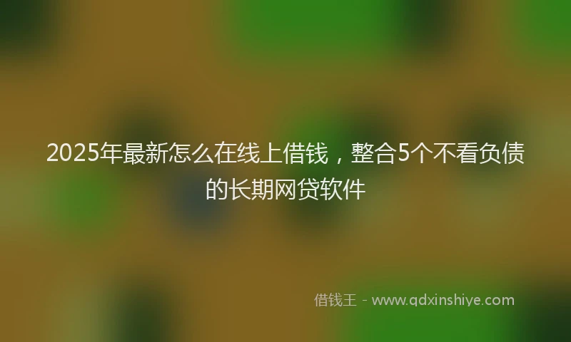 2025年最新怎么在线上借钱，整合5个不看负债的长期网贷软件
